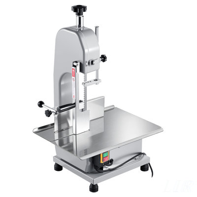 Commercial Electric Meat Bandsaw, 1500W Bone Sawing Machine with 12.4" x 18.1" Workbench, 0-4.3" Cutting Thickness, 7 Extra Replacement Blades, for Cutting Bone, Frozen Meat, Pork, Beef & Ribs