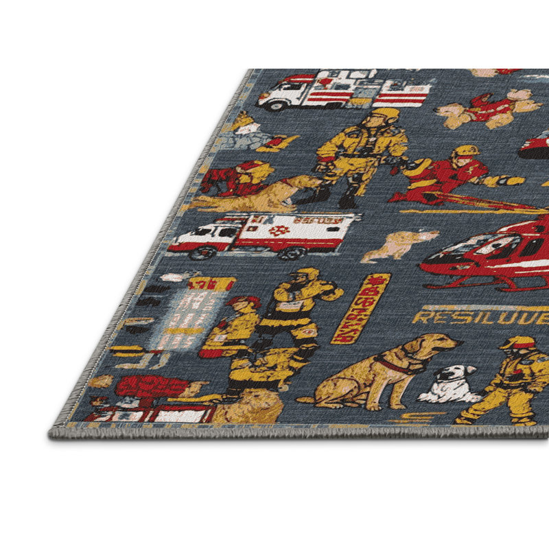 Tapis de transport gris lavable à la machine, Rond 5 pi
