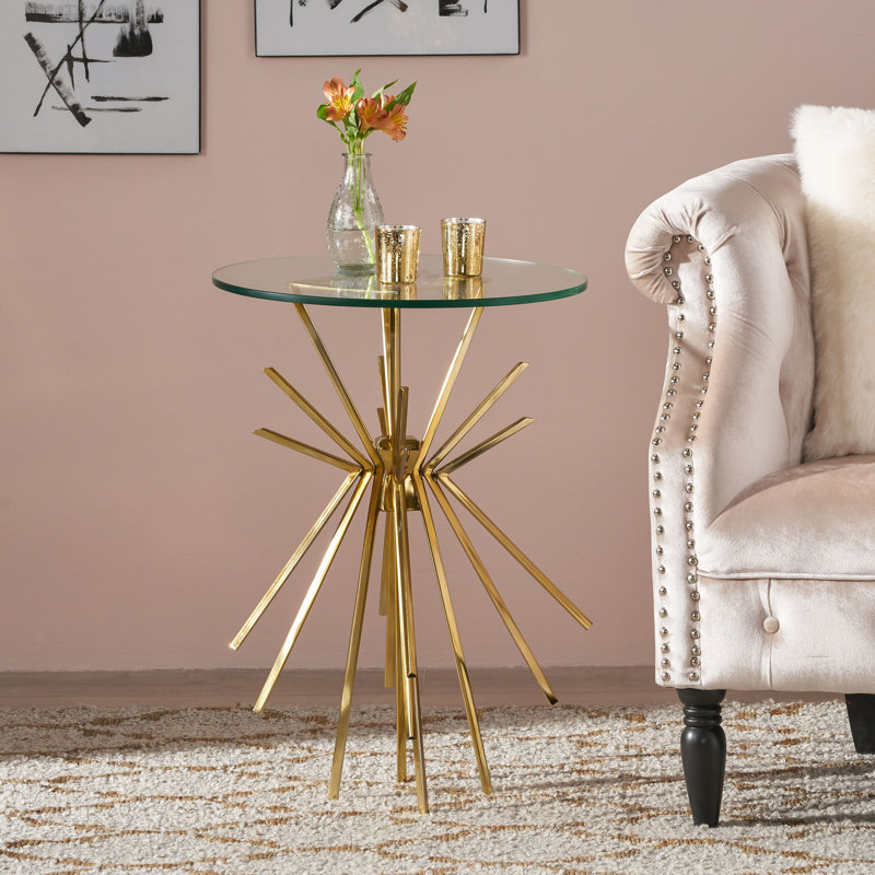 Table de bout Sunburst, Or, Transparent