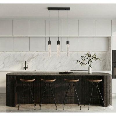 3 Light Modern Black Kitchen Island Pendant