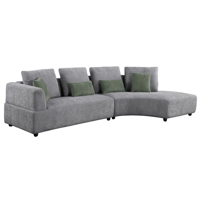 Canapé modulaire rembourré gris à 4 coussins