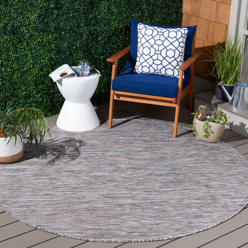 Beaminster Performance Abstract Indoor/Outdoor Area Rug, Round 6'7"