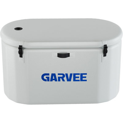 Inflatable Ice Bath Tub for Athletes, 938L  Portable Cold Plunge Tub with Insulated Lid, Water Chiller Compatible, 150x80x75cm, White-Blue
