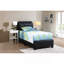 Élégant lit simple contemporain noir audacieux