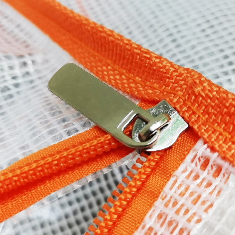 Sacs de rangement pour vêtements Sacs en PVC transparent et bordures à fermeture à glissière orange Sacs de rangement pour chandail Sac de rangement en plastique pour édredon, vêtements, couvertures