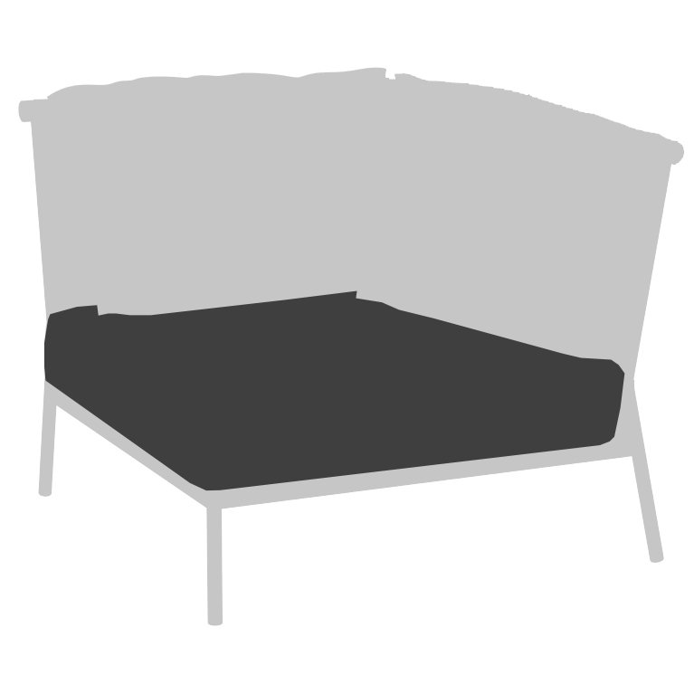Chaise de patio d'angle avec coussins, Vert Panamone, Blanc