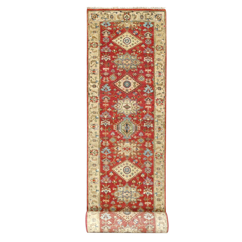 Wieche One-of-a-Kind 2'9" X 15'10" New Age Runner Wool Area Rug Red