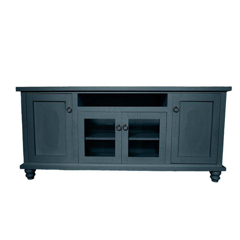 Touber Unfinished Entertainment Center, Smokey Blue,  37" H x 70" W x 17" D