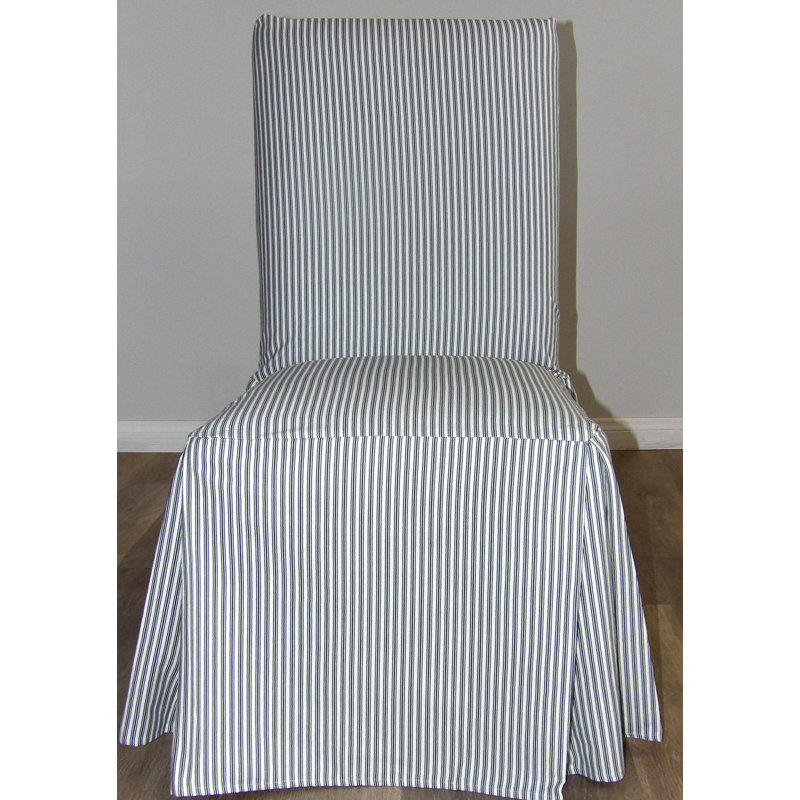 Housse pour coussin carré à rayures Ticking, Bleu