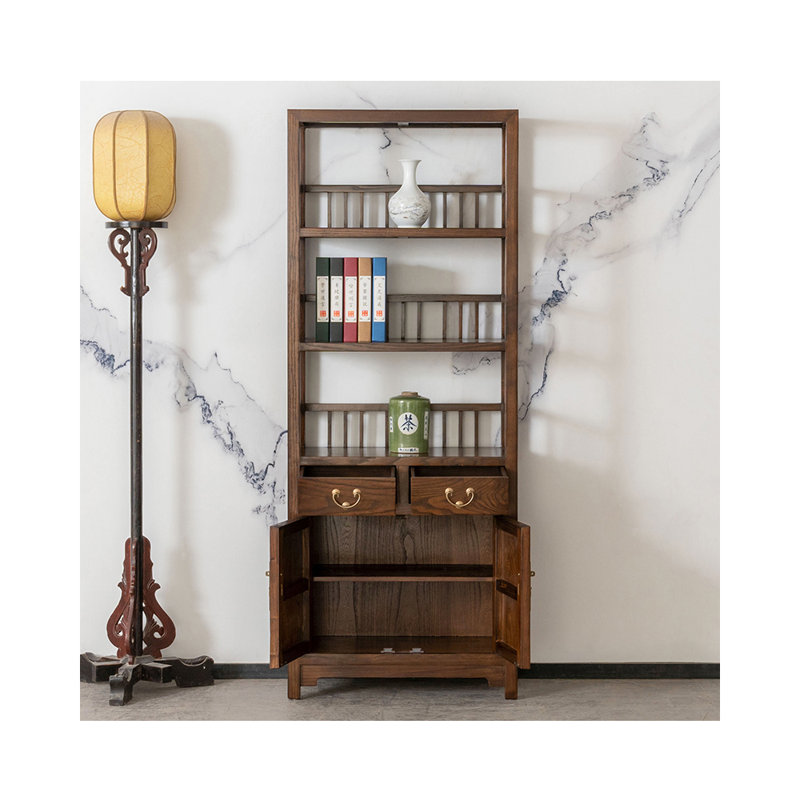 Nouvelle bibliothèque de style rétro chinois, Marron foncé