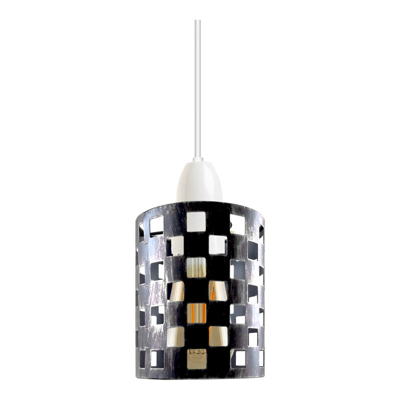 13.5cm H Metal Drum Lamp Shade ( Uno ), Brushed Silver