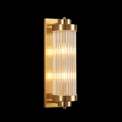 Modern Wall Sconces  With Clear Crystal Glass Strip Bathroom Sconces  E12 Base For Bedroom Living Room Hallway Wall Light Fixtures