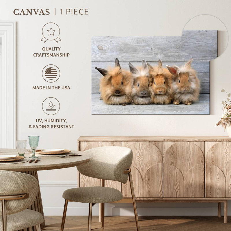 Brampt Fluffy Rabbits, 30" H x 45" W