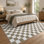 Fillender Plaid Area Rug Checkered Rug Washable Rugs For Living Room Carpet