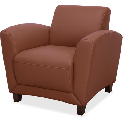 Leather Reception Chair with Wood Frame