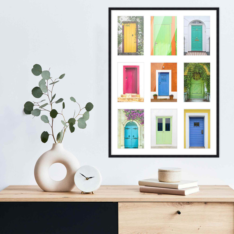 Cadre en bois, 4 po x 6 po, 14,5 po x 20,5 po, Noir / blanc
