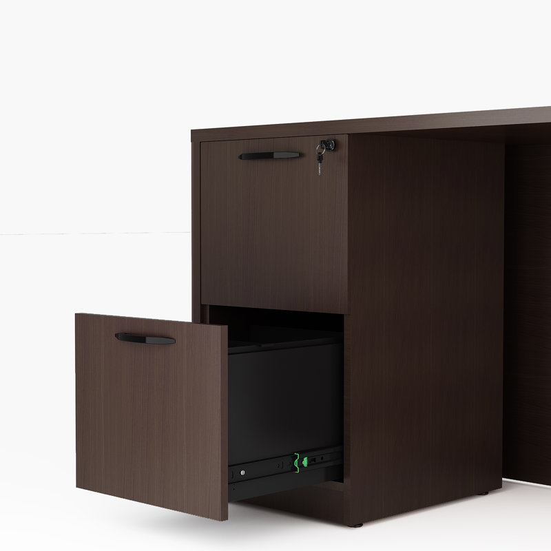 Nikkitta 66.93" Rectangle Executive Office Desk, Espresso