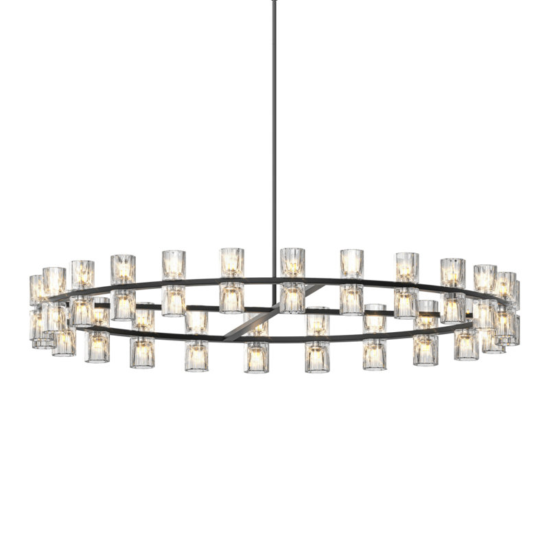 48 pouces lustres de luxe en cristal salon lumières décoratives éclairage de salle à manger moderne et simple, pour la décoration intérieure (ampoules incluses)