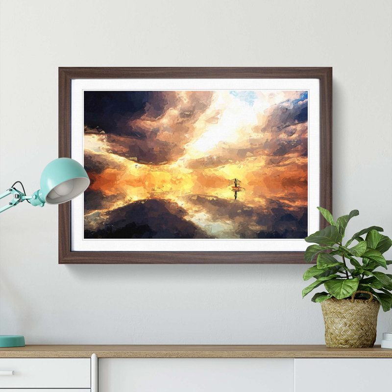 Fishing Boat in Abstract - Picture Frame Graphic Art Print, 36cm H x 48cm W x 2cm D, Walnut Framed