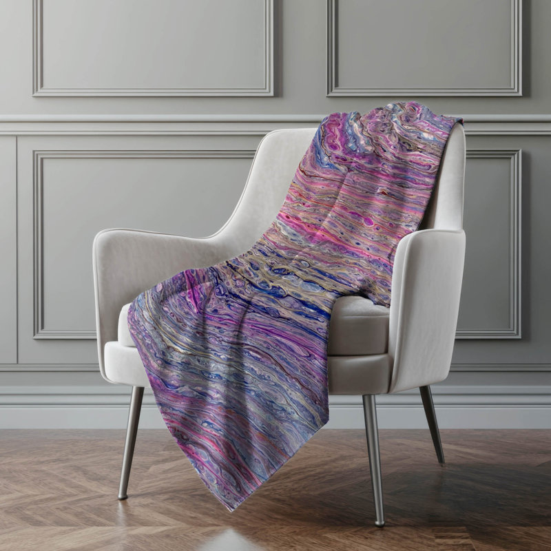 Addison Machine Washable Sherpa Abstract Throw Blanket