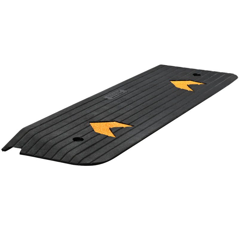 Upgraded Rubber Threshold Ramp, 1" Rise Wheelchair Ramp Doorway, Natural Curb Ramp Rated 33069 lbs Load Capacity, Non-Slip Textured Surface Rubber Curb Ramp for Wheelchair and Scooter