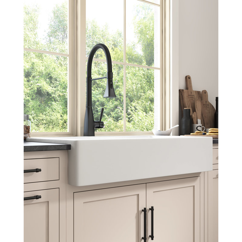 Kitchen Faucet With Pull Down In Matte Black, Stainless Steel Constructed, Coating, 360 Rotating Nozzle For User- Water Access , Black Texture, Corrosion Simple Usage