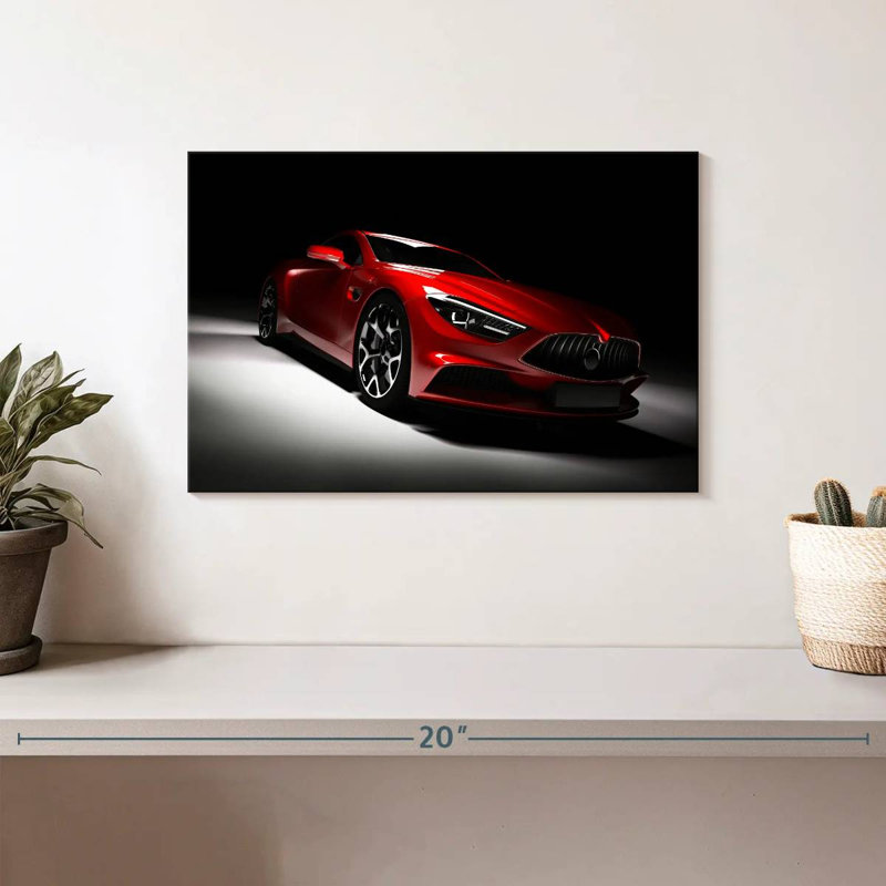 Voiture rouge moderne Mehar, H 8 po x l 12 po