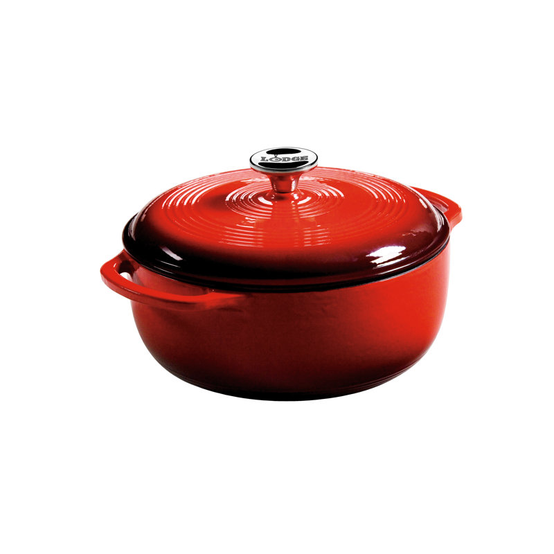 Lodge Enameled Cast Iron Dutch Oven, 4.5 Qt., Red