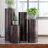 Beardall Metal Pillar Style Brown Pedestal Table with Hammered Design Set
