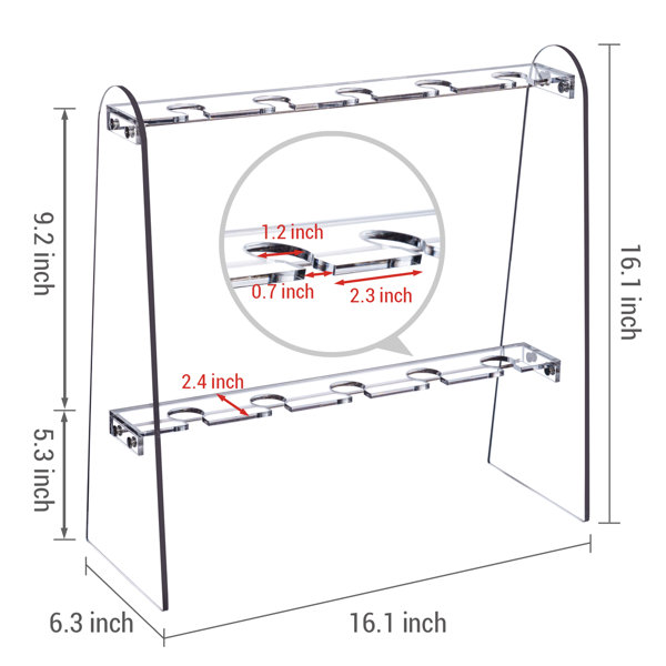 White 3-Tier Rectangle Wooden Champagne Glass Flute Holder Stand