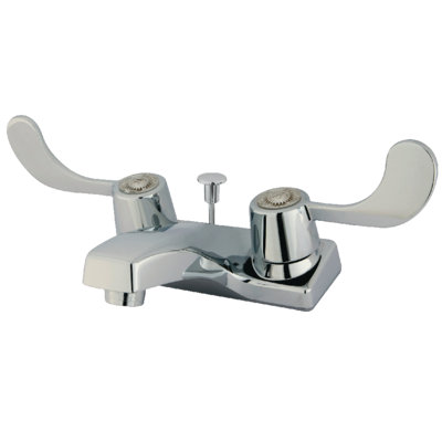 Robinet de salle de bain central à 4 trous à 3 poignées et fixation sur le comptoir Kingston Brass