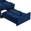 Canapé-lit simple multifonctionnel 4 en 1 avec rangement Pocke, canapé-lit simple capitonné avec dossier et coussins réglables, méridienne convertible, bleu marine-580002430