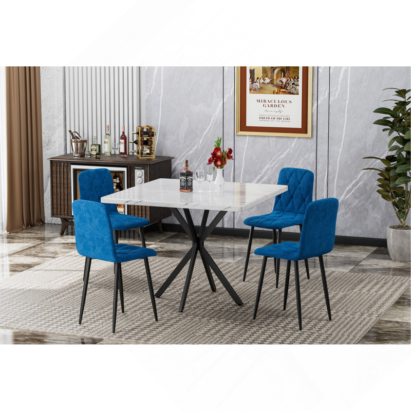 Table à manger carrée, table à manger carrée moderne pour 4 à 6 personnes, table basse pour la cuisine, salle à manger, bureau, espace