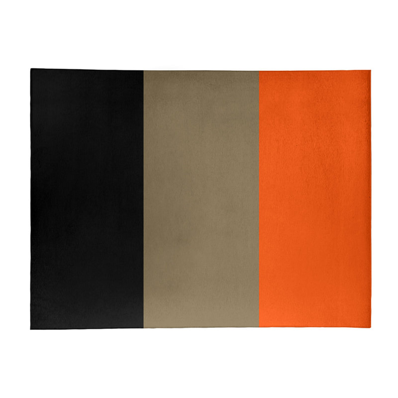 Tapis noir à rayures de hockey national, Rectangle 5 pi x 7 pi