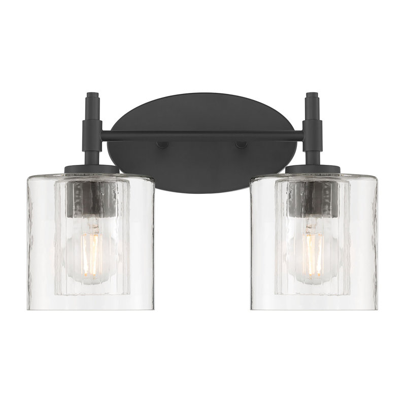 Meuble-lavabo 2 lumières Amarya, H 9,75 po x l 15 po x P 5,75 po, Noir, Deux lumières