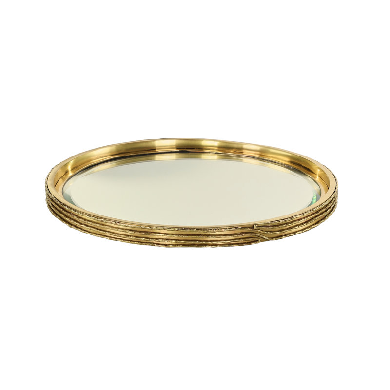 Decorative Tray, Brass, 22.5"Wx22.5"Dx1.5"H