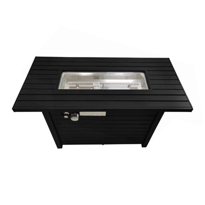 25" X 42" Steel Outdoor Fire Pit Table With Lid