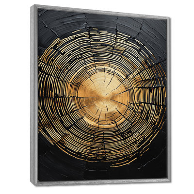 Golden Dark Wood Slide Roots Of Serenity VI - Trees Framed Art