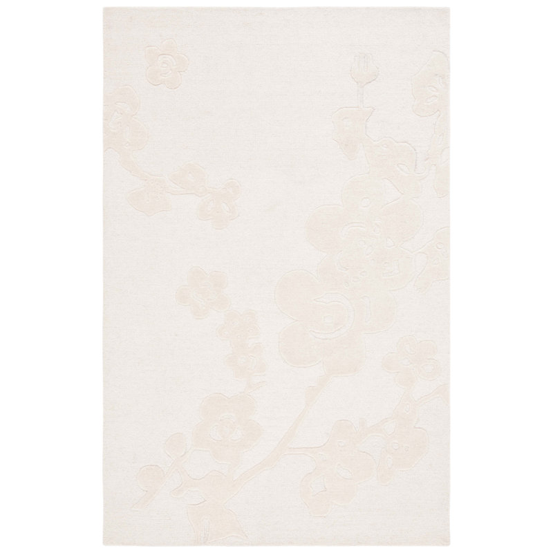 Kebbie Hand Tufted Wool Pile Floral Rug, Rectangle 3' x 5'