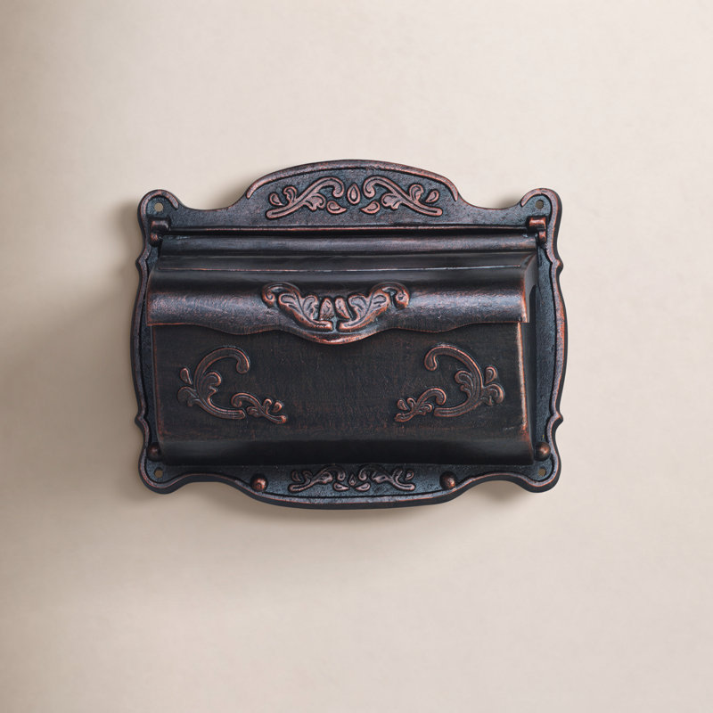 Antique Bronze Cast Aluminum Wall Mounted Mailbox