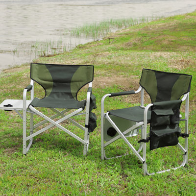 Folding Outdoor Chair With Side Table & Storage - , Suitable For Various Outdoors And Adventures