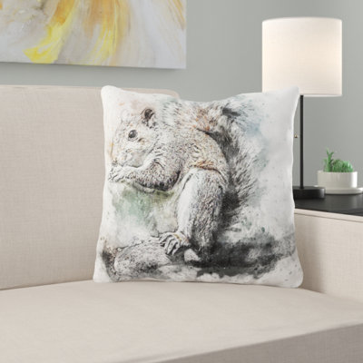 Brooten Squirrel Square Pillow Cover & Insert