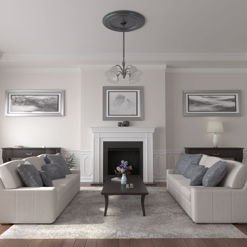 Classic Pewter Hand-Painted Urethane Ceiling Medallion