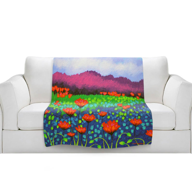 Couverture sherpa doux poppyscape, l 51 po x L 60 po