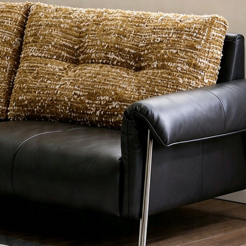 Canapé noir moderne, simple et luxueux