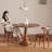Nut-brown Round Solid Wood Dining table-119893775