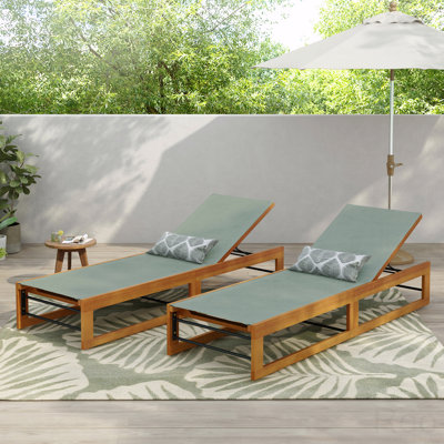 Ensemble de 2 chaises longues d'extérieur