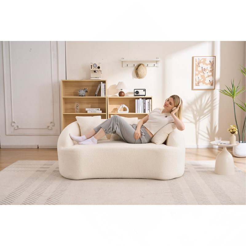 Causeuse de canapé incurvée moderne incurvée Curved, Blanc