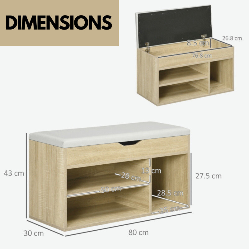Shoe Storage Shoe Bench Oak With Seat Lift Top Chest Hallway Entryway Furniture