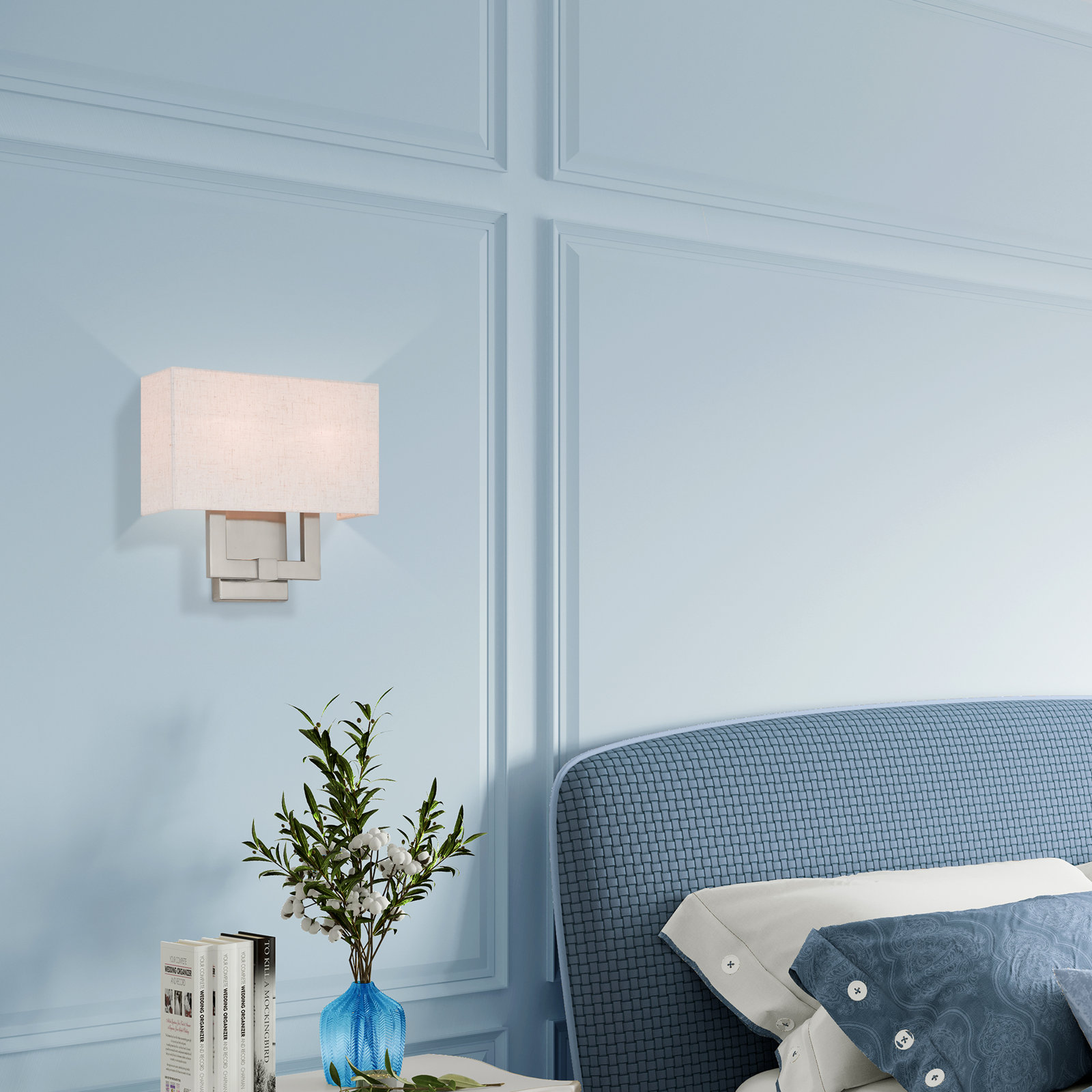 Flaire 2-Light Dimmable Flush Mount Sconce, Brushed Nickel